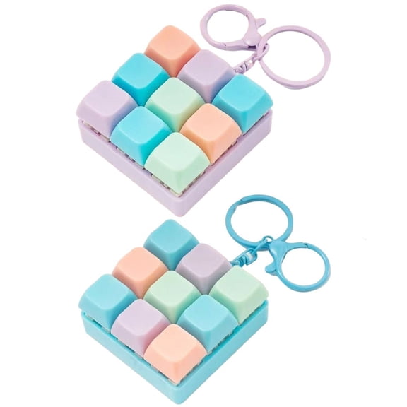 vlrwzc 2 Pcs Keyboard Fidget Toys For Adults 9 Keys Clicker Keyboard Fidget Fidget Keychain Decompression Clicker Toys Stress Relief Fidget Gifts to Relief Stress