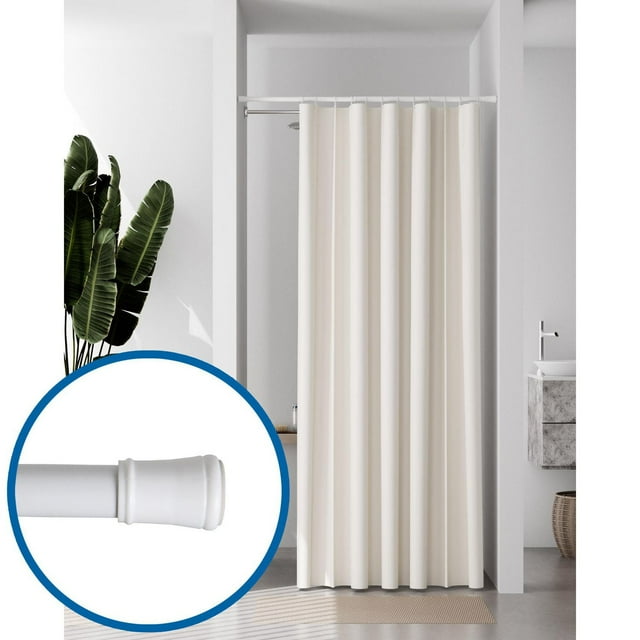 Mainstays Easy Up Adjustable Tension Shower Curtain Rod, No Tools Needed