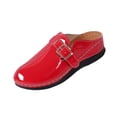 thumbnail image 2 of Fankiway Sabots pour Femmes en Cuir Verni à Boucle Réglable Antidérapants Sandales Mules Confortables Été Rouge 9, 2 of 9