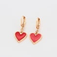 thumbnail image 4 of Modernos Aretes Arracadas Corazón Colgante Oro 14K Lam rojo Unitalla, 4 of 7