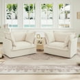 thumbnail image 2 of Set of 2 Slipcovered Armchairs,Deep Seat Accent Chair Set for Living Room, Reading Room, Bedroom and Working Spaces,Armchair Sets with Large Soft Pillows, 2 of 9