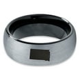 thumbnail image 2 of Tungsten South Dakota The Mount Rushmore State Band Ring 8mm Men Women Comfort Fit Black Dome Brushed Gray Polished, 2 of 4
