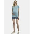 thumbnail image 2 of Time and Tru Women's Maternity Roll Cuff Shorts, Sizes S-XXL, 2 of 5