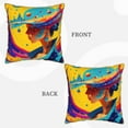 thumbnail image 4 of Housses de Coussin Décoratives en Velours Lot de 2, Housse de Coussin Carrée Douce avec Fermeture Éclair Invisible Design Éclaboussures Colorées, 18"x18 Pouces, 4 of 6