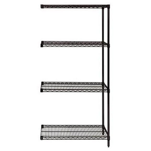 Quantum Storage AD86-1824BK Wire Shelving Add-on Kit, 18 x 24 x 86 in. - Black, 4-Shelf