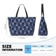 thumbnail image 4 of Fotbe Blue Gingham Buffalo Check Bolsa de Viaje para Playa - Resistente al Agua, Bolsa Tote de Gran Capacidad y Ligera con 7 Bolsillos para Mujeres y Hombres, 4 of 7