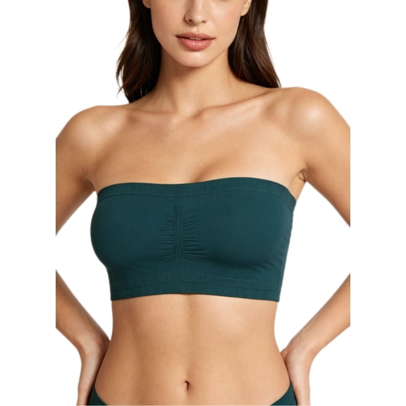 APEXFWDT Plus Size Strapless Bra for Women Non-Slip Silicone Padded Bandeau Bra Wireless Tube Top Bralette S-5XL