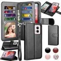 Tiflook Wallet Case for Motorola Moto G Power 5G 2024, PU Leather ID Cash Credit Card Slots Holder Carrying Pouch Folio Flip Cover [Detachable Magnetic Hard Cases] Lanyard - Black