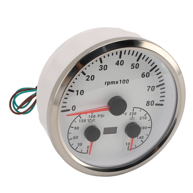 110mm 3 in 1 Speedometer Boat Oil Pressure Gauge Tachometer Water Temperature with 7 Color Backlight for Cars, RVs, Boats, Trucks