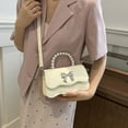 thumbnail image 3 of Yokua Fashionable PU Leather Bowknot Shoulder Bag Pearls Top Handle Crossbody Handbag, 3 of 21