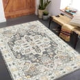 thumbnail image 3 of Vintage Distressed Yellow Grey Washable Wool Oriental Area Rug for Livingroom Bedroom Soft Non-Shedding Tribal Boho Carpet Under Dining Table Office Kitchen Rug 5'x6' Foyer Mat, 3 of 6
