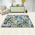 thumbnail image 3 of YFYANG 72"x48" Non-Slip Flannel Carpet Doormat, Living Room Bedroom Office Decorative Area Rugs, Indoor Abstract Vintage Floral Texture Pattern Floor Mats, 3 of 7