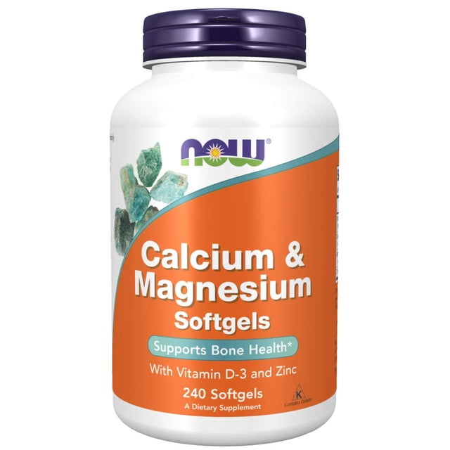 Suplemento NOW Foods Calcio y Magnesio + D 240 cápsulas blandas