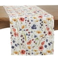thumbnail image 3 of Saro Lifestyle Floral Hemstitch Table Runner, 3 of 5
