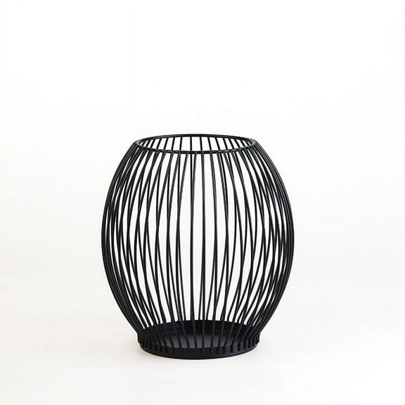 NAMZI Outdoor Lantern - Metal Candle Holder Centerpiece - Dinning Table Decorative Centerpiece- Decorative Pillar Candle Holders - Table Candles Holders Decor -Black Small