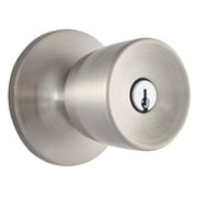 Brinks Keyed Entry Classic Bell Style Doorknob and Deadbolt Combo, Satin Nickel Finish