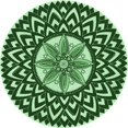 thumbnail image 1 of Ahgly Tapis Rond Lavable en Machine Intérieur Transitionnel Vert Émeraude Profond, 5 Pieds Rond, 1 of 7
