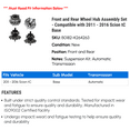 thumbnail image 2 of Front and Rear Wheel Hub Assembly Set - Compatible with 2011 - 2016 Scion tC Base 2012 2013 2014 2015, 2 of 2