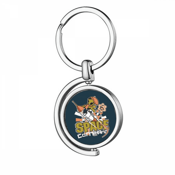 Universe And Alien Spacewalk Rotating Keychain Metal Keyring Holder