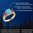 thumbnail image 2 of Gem Stone King 2.50 Ct Green Turquoise Pink Created Sapphire 18K Yellow Gold Plated Silver Ring (Size 8), 2 of 6