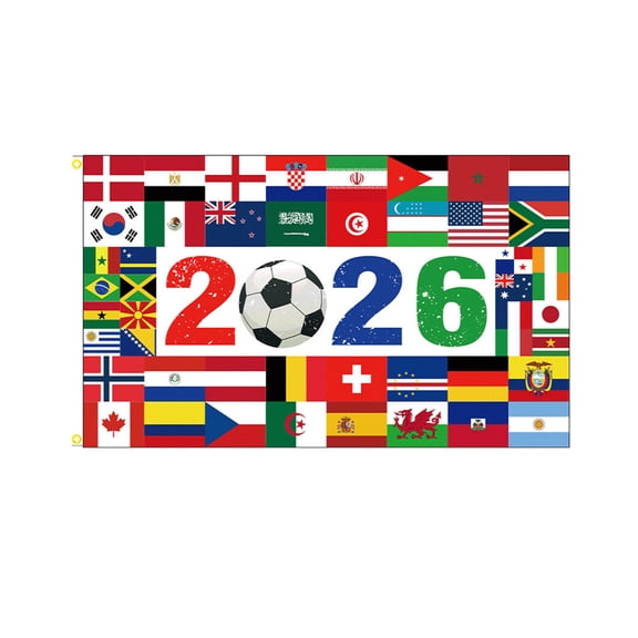 Yanxiao 2026 World Cup Flag, 3x5 Ft Soccer Fans Cheering Banner Decorations, All Participating Countries Football Supporters Banner, Soccer Fans Gifts for Yard Sign Garden Outdoor Flag