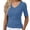 Blue, variant on Women's Elbow Sleeve V Neck T-Shirt 2026 Trendy Casual Slim Fit Comfy Summer Tops Classic Ruched Side Tees Solid Color Pullover Underwear Hot Weather Basic Activewear Blue L