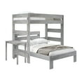 thumbnail image 2 of Plank+Beam Solid Wood Farmhouse Twin over Full L-Shaped Bunk Bed Bed with Desk, Driftwood, 2 of 6