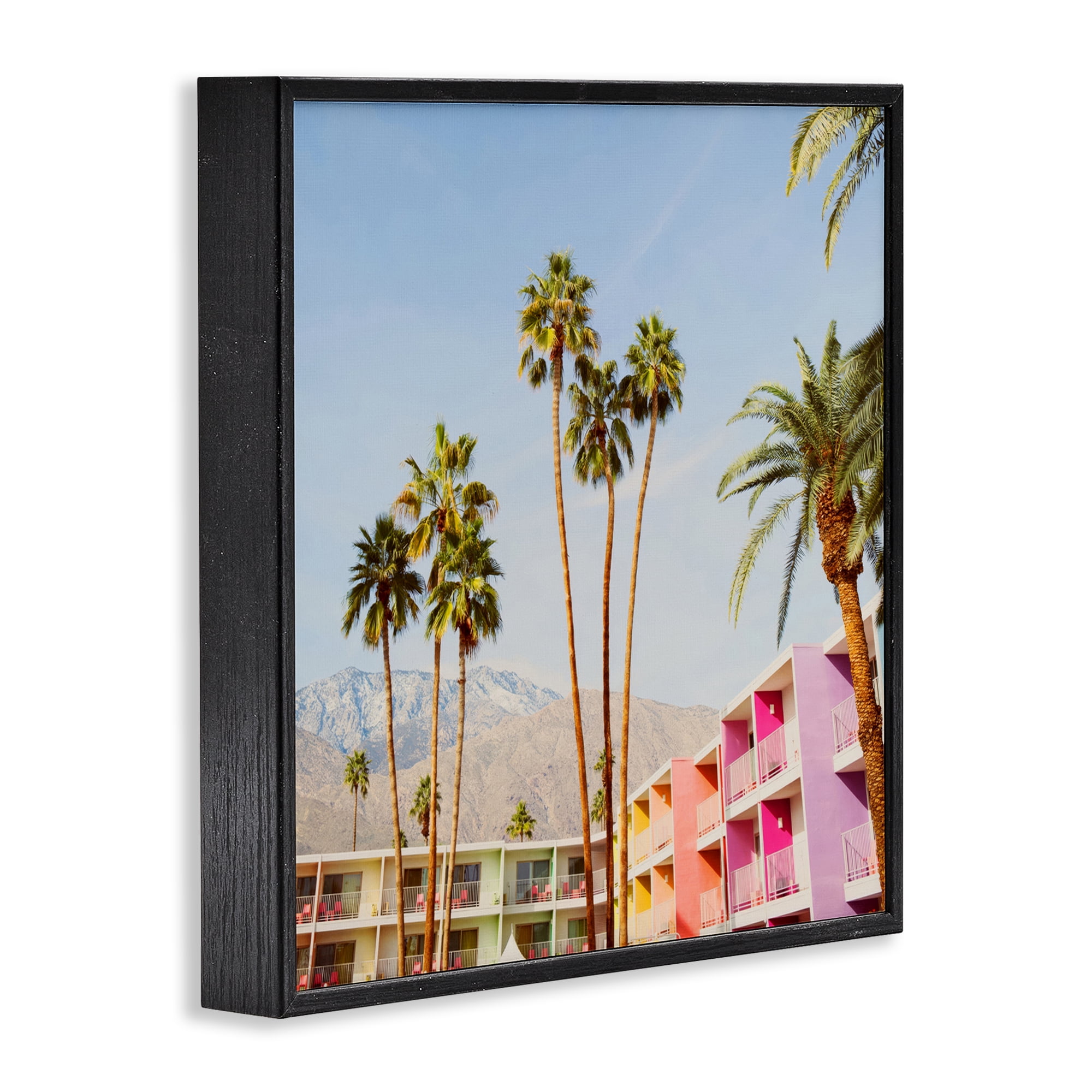 Looming Palms over Resort Black Framed Giclee Art, design by LISH Creative