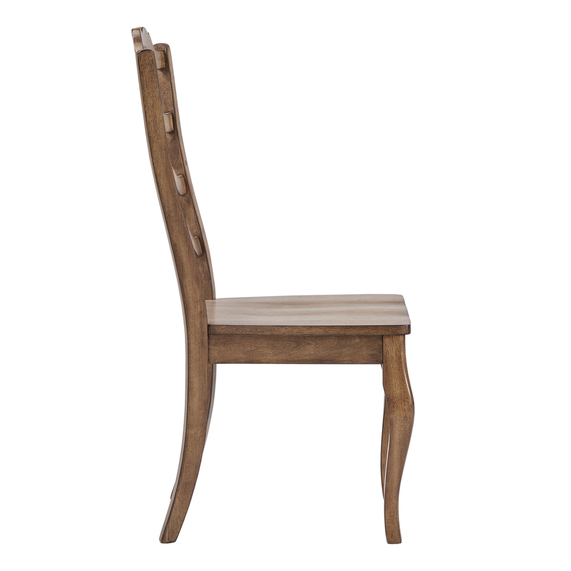 Weston Home Farmhouse French Ladder Back Wood Dining Chairs, Set of 2, Oak