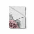 thumbnail image 2 of Hedgehog Soft Flannel Fleece Throw Blanket, Greyscale Animal Portrait with Romantic Wreath Hand Drawn Forest Fauna, Cozy Plush for Indoor and Outdoor Use, 70" x 90", Pale Grey and Rose, by Ambesonne, 2 of 6