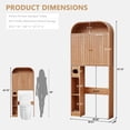 thumbnail image 3 of YOCWO Arched Over The Toilet Storage Cabinet with Carved Fluted Line, Storage Cabinet Over Toilet with 2 Doors and Open Shelf, Home Space Saver for Bathroom Laundry Room Living Room, Caramel, 3 of 9