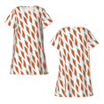 thumbnail image 3 of Bixox Carrot Pattern Women's Nightgown, Soft & Breathable Sleepwear, Round Neck Knee-Length Pajama Dress,Loungewear for Home & Sleep, 3 of 7