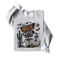 thumbnail image 2 of The Skellie Hotel Halloween Sweatshirt for Women, Men and Youth Crewneck Gray Sweatshirt Adult Medium, 2 of 4