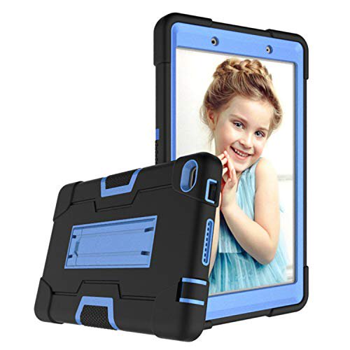 Mignova pour Lenovo Tab E8/TB8304F Étui pour Tablette 8,0 Pouces, Étui Hybride Robuste Antichoc avec Armure Rigide, Protection Intégrale avec Support Intégré pour Lenovo Tab E8/TB8304F 8,0 Pouces (Noir/bleu)