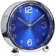thumbnail image 1 of 4 Inch Silent Metal Alarm Clock Morning, Retro Sound Alarm, Battery Powered Electromechanical Alarm Clock, Travel Clock (Blue), 1 of 4