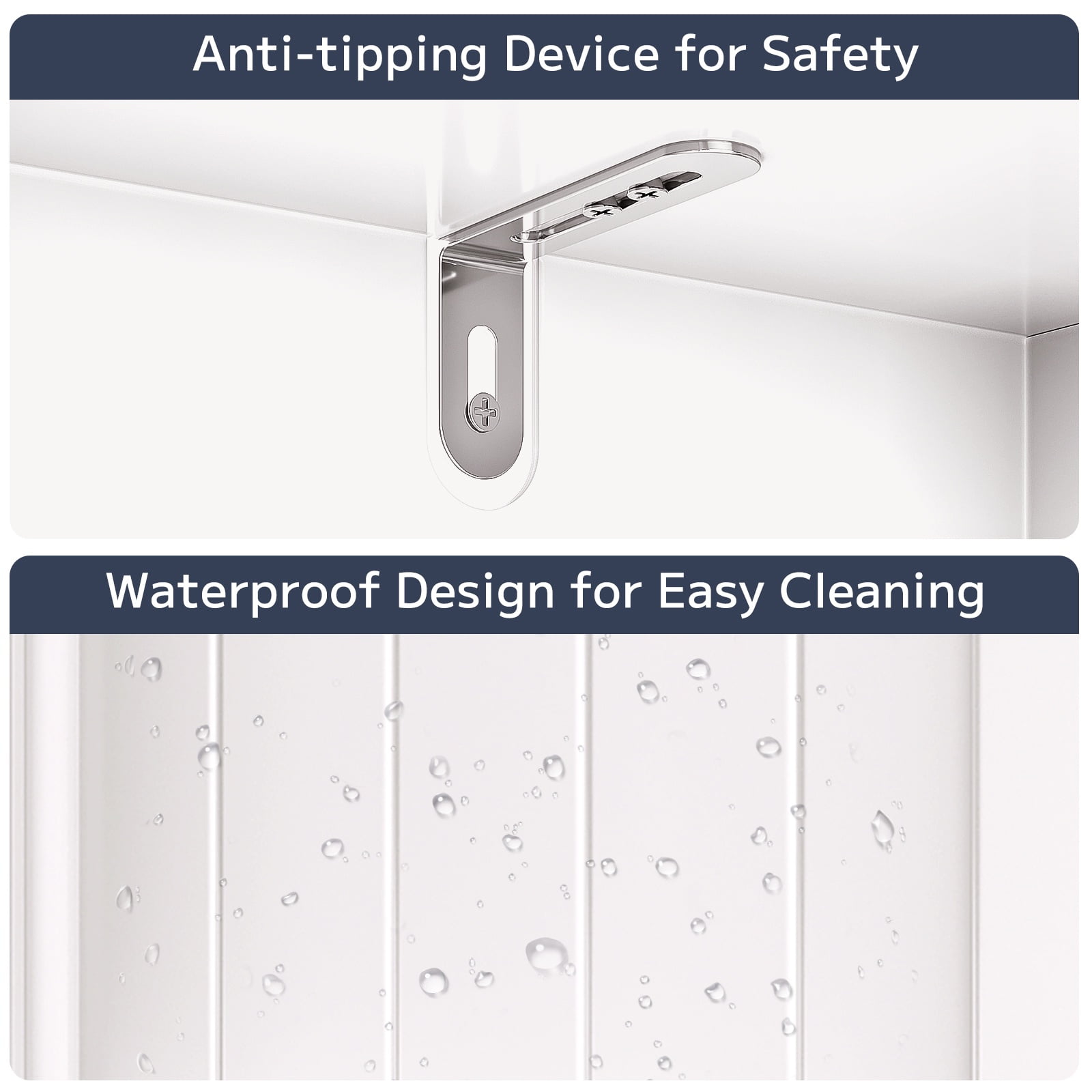 Asofer 67.1"H Bathroom Storage Cabinet with Adjustable Shelves, 2 Doors for Bathroom, Kitchen, Living Room, White Asofer 67.1"H Bathroom Storage Cabinet with Adjustable Shelves, 2 Doors for Bathroom, Kitchen, Living Room, White - Image 2