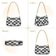 thumbnail image 7 of FORMRS Womens Shoulder Bag with Chain Strap Clutch Purse Cute Tote Handbag, Black and Gray Plaid Pattern, 7 of 7