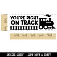 thumbnail image 2 of You're Right on Track Train Teacher Student School Self-Inking Rubber Stamp Ink Stamper - Orange Ink - Large 2-3/4 Inch, 2 of 7