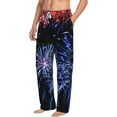 thumbnail image 2 of Balery Glasses And Fireworks print Men's Pajama Pants,Ultra Lightweight Pjs,Lounge Pant-Large, 2 of 9