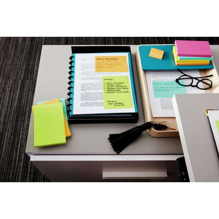 Post-it Super Sticky Lined Notes, 4 X 4 Inches, Energy Boost Colors, Pack  Of 6 : Target