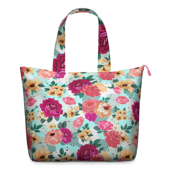 Flower Women's Large Weekend Travel Bag Moving Canvas Handbag Thick Double Layer Beach Weekend Travel Unisex Hospital Maternity Delivery with Toiletry Waterproof