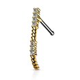 thumbnail image 2 of Nose Crawler Hugger Bone Stud CZ Paved Surgical Steel 20 Gauge, 2 of 10