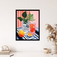 thumbnail image 4 of Refreshing Spritz Aperitif with Orange Slices Vibrant Pink Blue Stylised Painting Art Print Framed Poster Wall Decor 12x16 inch, 4 of 5