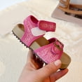 thumbnail image 5 of enyan Girls Summer Sandals Outdoor Beach Anti-Slip Rubber Soft Sole Newborn Toddler First Walker Shoes White Sandals For Girls,Red,Size 6.5, 5 of 7