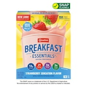 Carnation Breakfast Essentials Powder Protein Nutritional Shake Drink Mix Packets, Strawberry Sensation Breakfast Shake, 10 Count