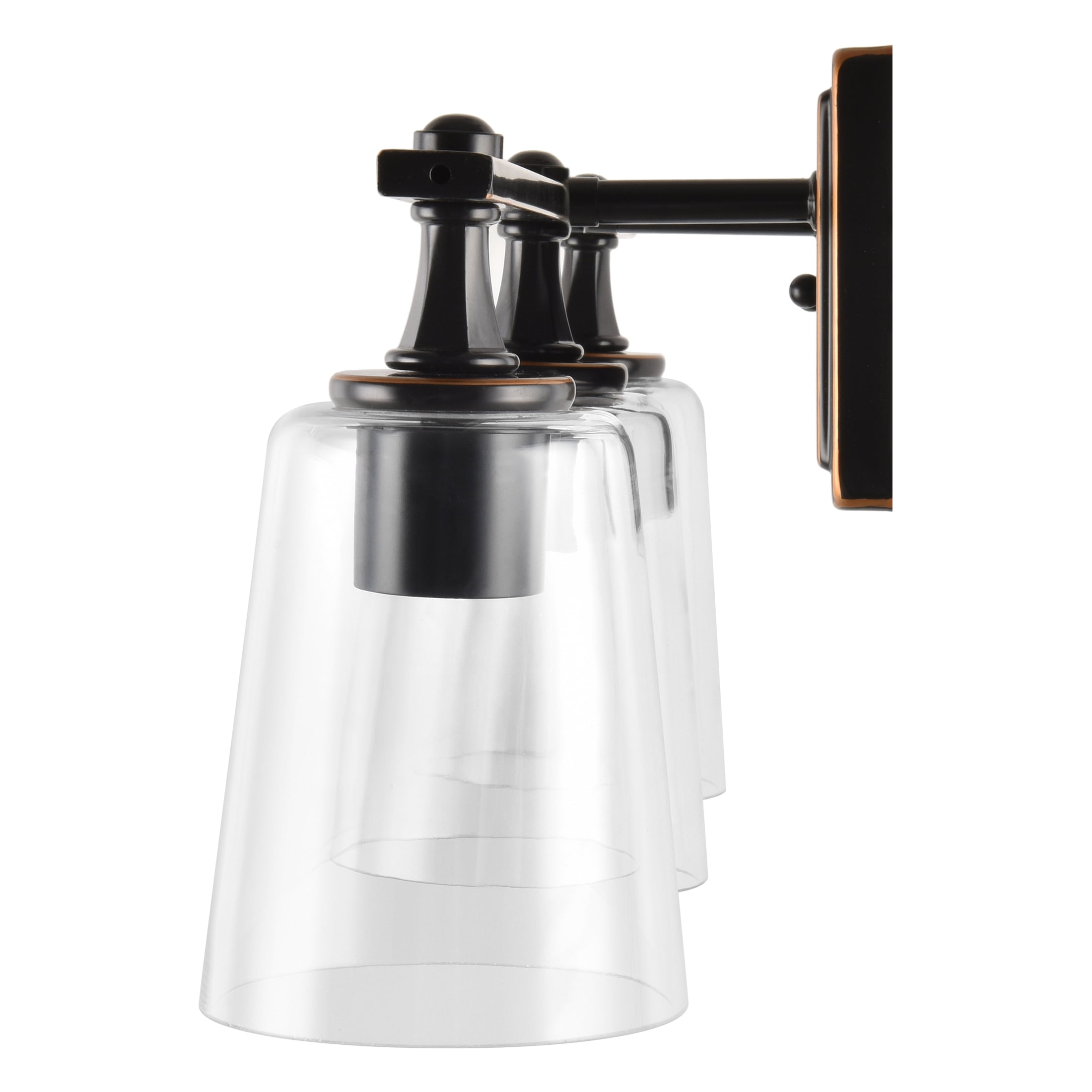 Better Homes & Gardens 22" Modern 3-Light Bronze Vanity Light, Glass Shades, Bulbs Not Included