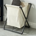 thumbnail image 4 of Furniture of America Nurle Industrial Laundry Hamper, Sand Black and White, 4 of 6