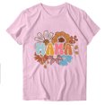 thumbnail image 3 of OKBOP Womens Tops Short Sleeve Pink Crew Neck Mother's Day Floral T-Shirts Plus Size Ladies Shirts, 3 of 3
