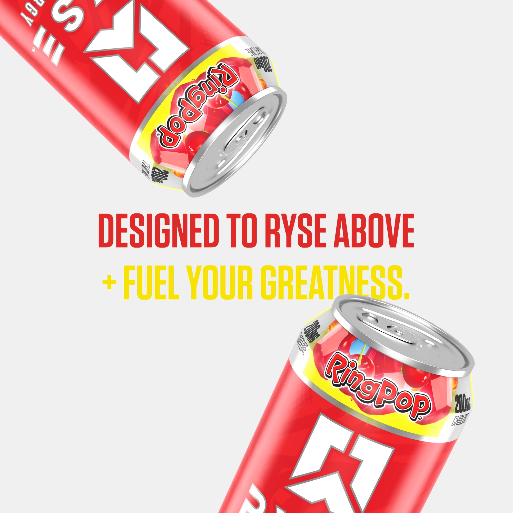 RYSE Fuel Energy Drink - Ring Pop Cherry - Sugar Free - 16 fl oz (12-Pack)