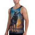 thumbnail image 2 of Pofeuu Moonlit Night Sky Wolf Print Men's Workout Tank Tops Sleeveless Muscle Gym Shirt Quick Dry-X-Large, 2 of 7